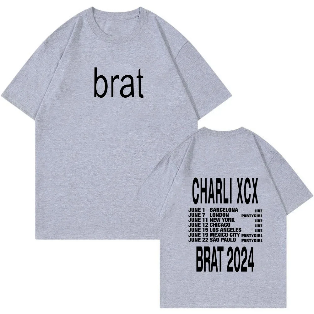 Charli XCX New Album Brat T Shirt 2024 Menwomen Harajuku Vintage Graphic Tshirt Classic Unisex High Quality Cotton Tee Shirts