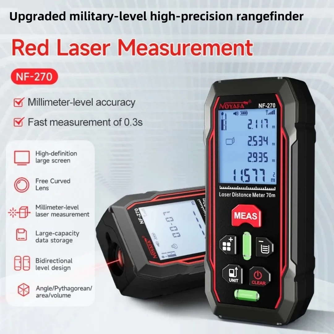 Upgraded military-grade laser rangefinder with 60-meter range. Digital rangefinder with spirit level.