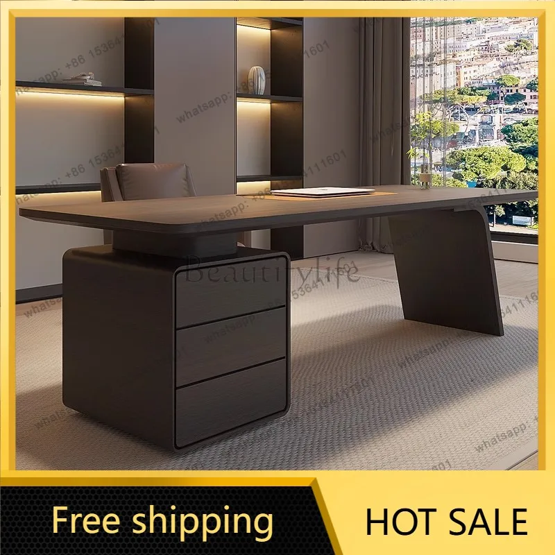 XX. Italian minimalist solid wood desk home living room study writing desk