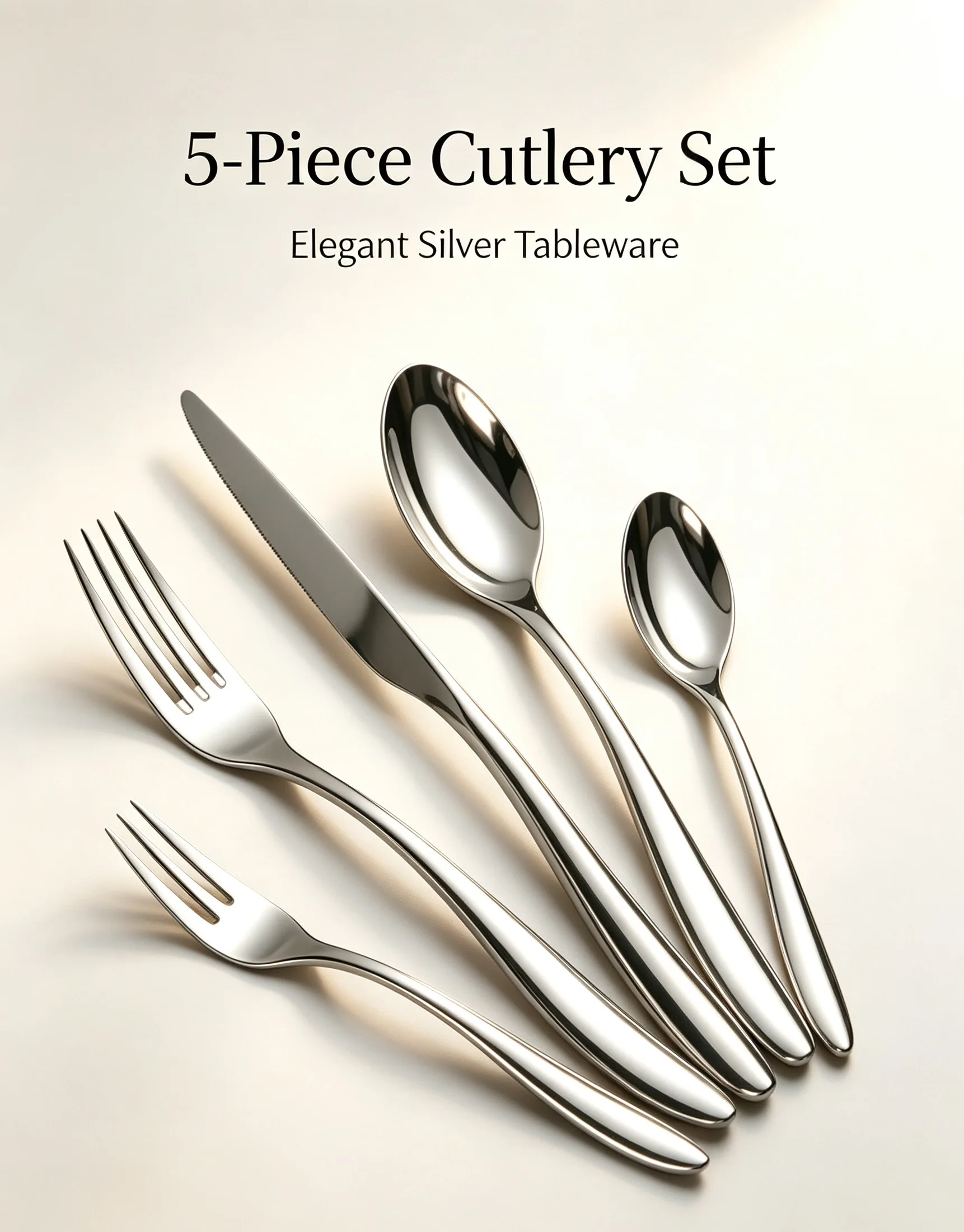 Slim Streamlined Stainless Steel 420/304 Cutlery Set, Exquisite Gift Flatware for Thanksgiving Table Decoration