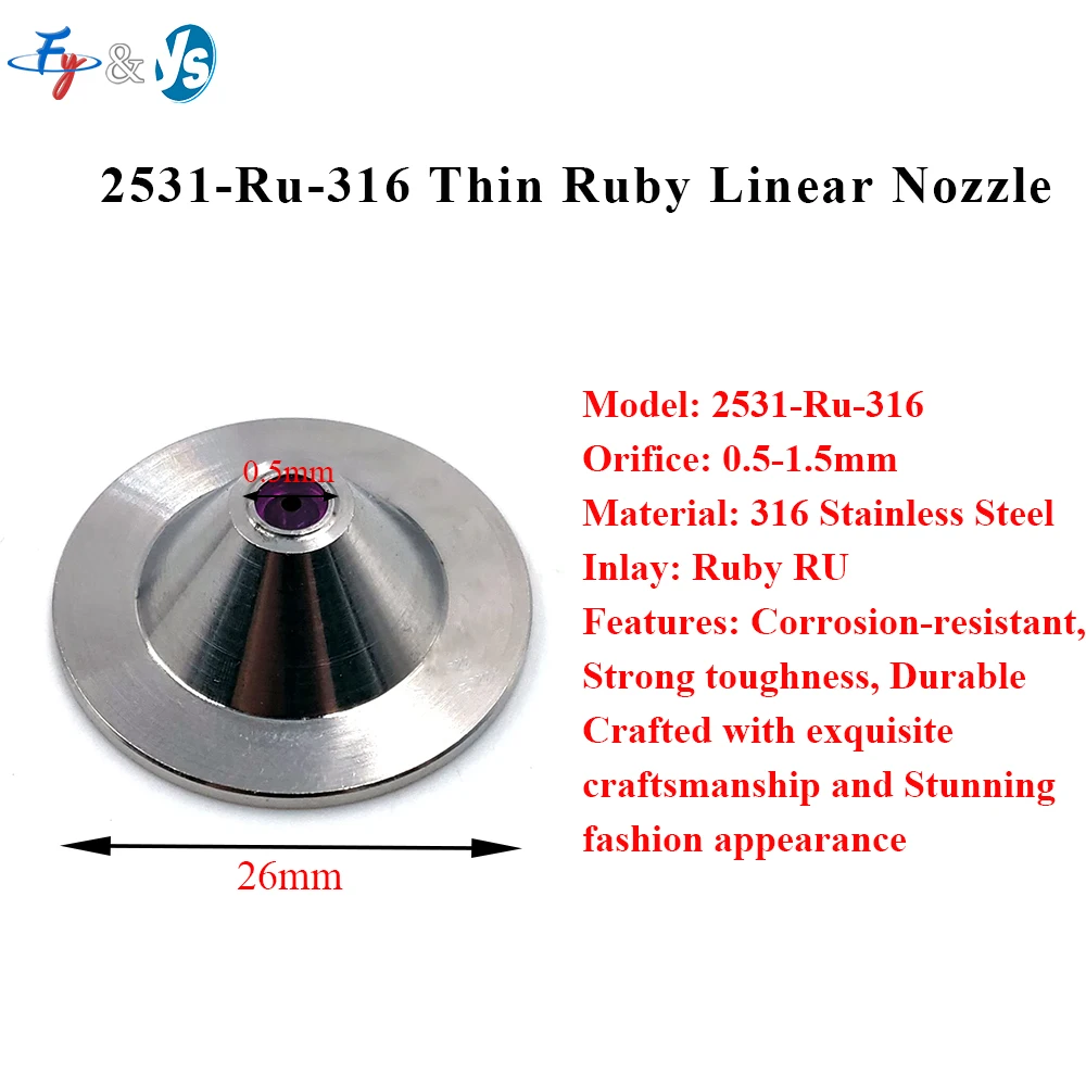 Ru 316 Thin Ruby Linear Nozzle High Pressure Ruby Core Straight Jet Nozzle For Paper Making Edge Trimming & Slitting