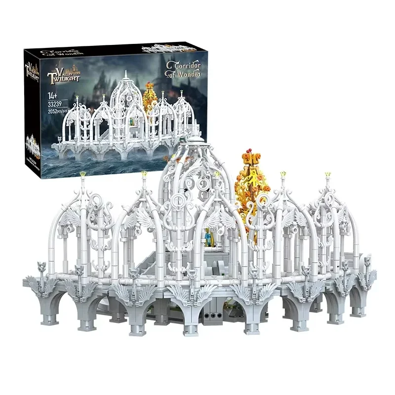 Europese Elf City Bouwstenen Set Negen-in-een Giant Palace Modellen Bakstenen Desktop Decoratie Diy Speelgoed Voor Kinderen Vakantiecadeaus