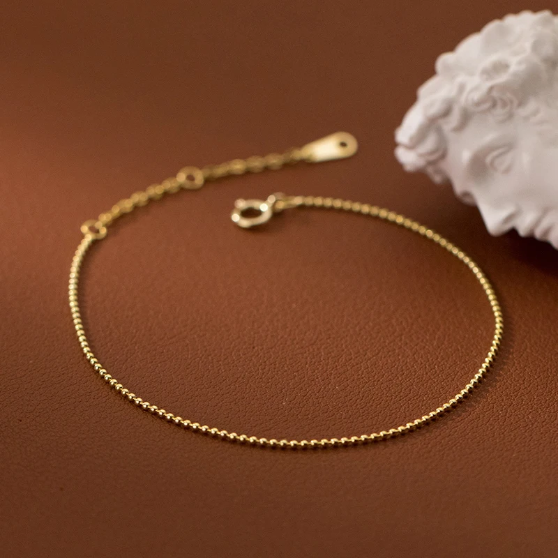 Modian Fashion złoty kolor proste małe koraliki bransoletki 925 srebro Eexquisite bransoletka dla kobiet doskonałe akcesoria do biżuterii — zdjęcie 4