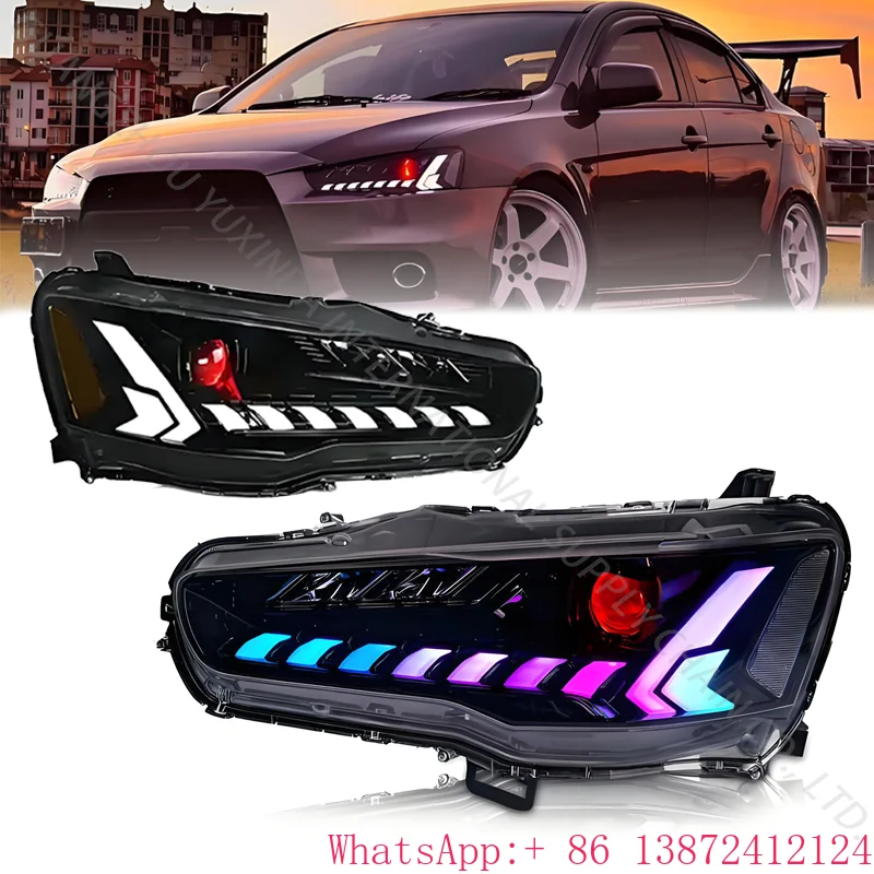 

High Quality LED Headlights for Mitsubishi Lancer EX 2008 - 2023 Lancer EVO X RGB Accessories Body Kits Head Light 08-23