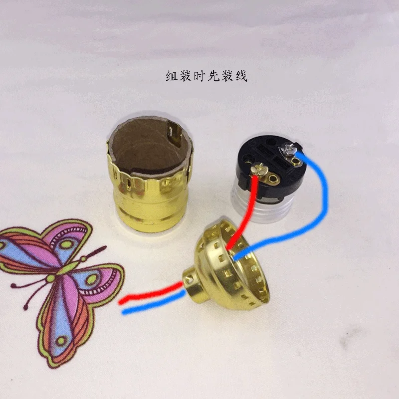 Stamped Aluminum E27 Inner Paper Lamp Holder Edison Retro American Table Pendant Lamp Special Lamp Holder