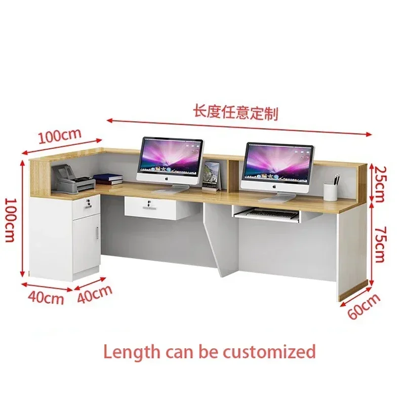 Customize Luxury Reception Desks Office Modern Cashier Reception Desks Versatile Bar Recepción Negocio Commercial Furniture