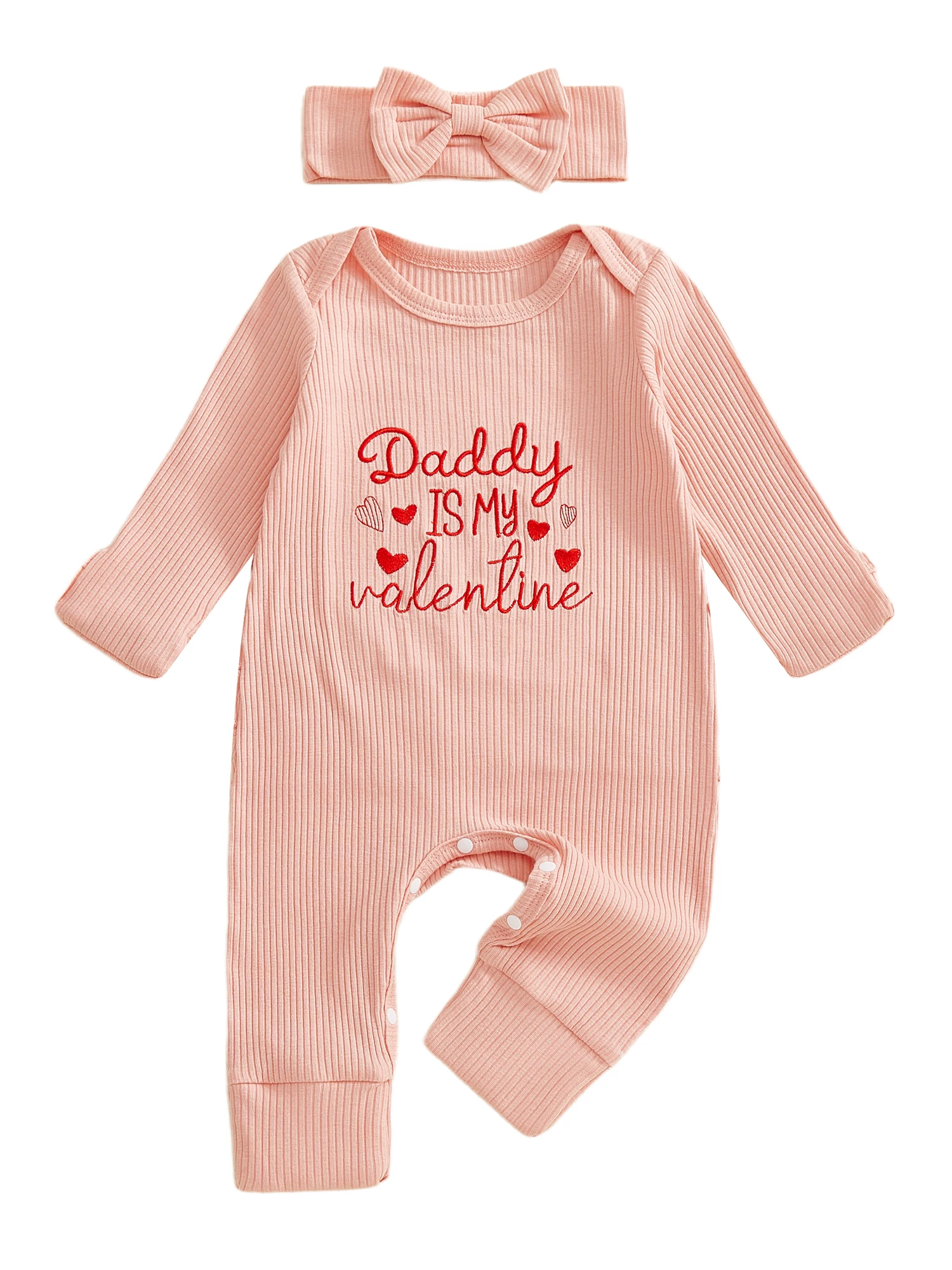 

Комплект из 2 предметов для маленьких девочек на День святого Валентина: топ с рюшами на рукавах и леггинсы с принтом сердца и подходящая повязка на голову