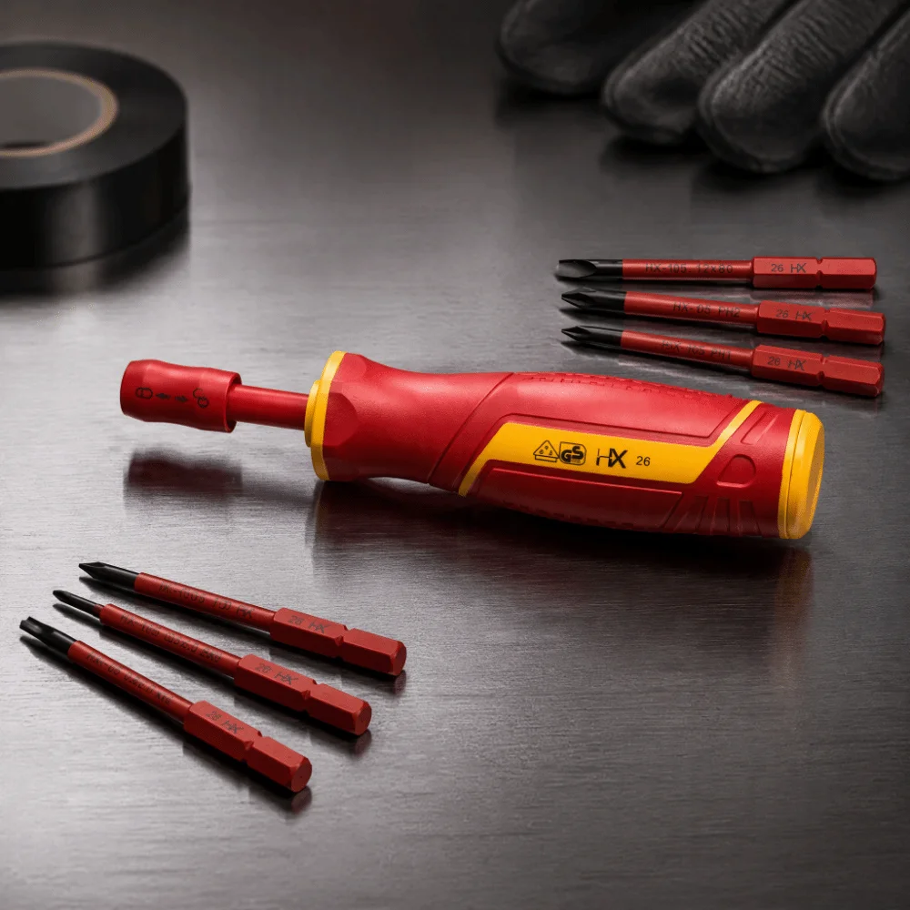 6-in-1 Isolierter Schraubendreher-Satz, Multi-Tool Schnellwechsel-VDE-Schraubendreher-Bit-Set mit Etui, Austauschbares Schraubendreher-Kit – Detail 5