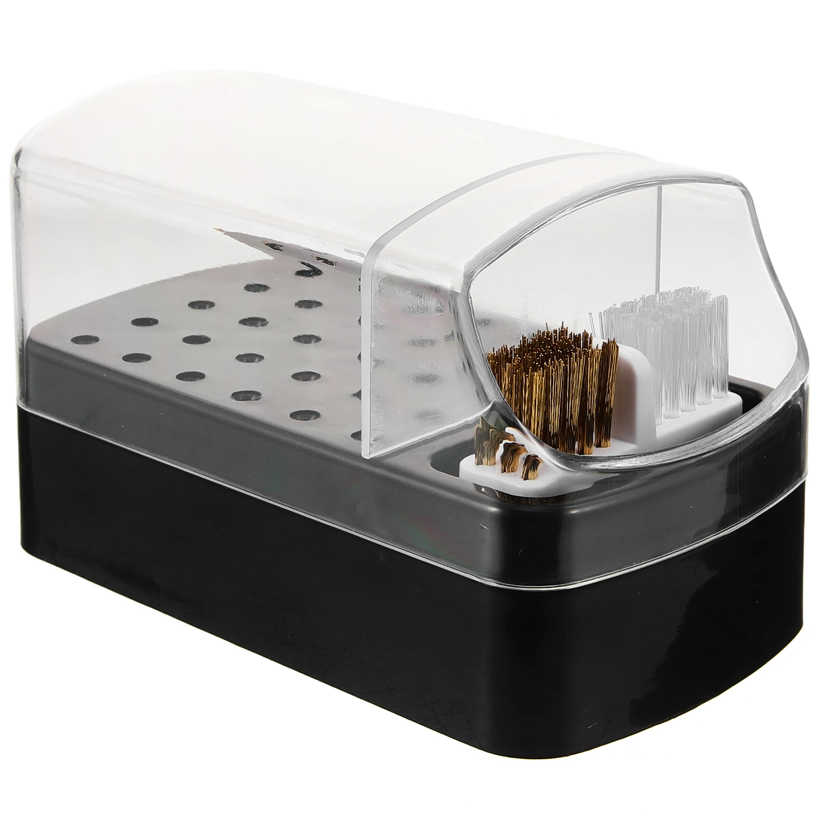 صندوق تخزين لقمة مثقاب الأظافر، منظم بلاستيكي بـ 30 فتحة، حامل لقمة مثقاب الأظافر لفرشاة تنظيف مانيكير المنزلية في الصالونات