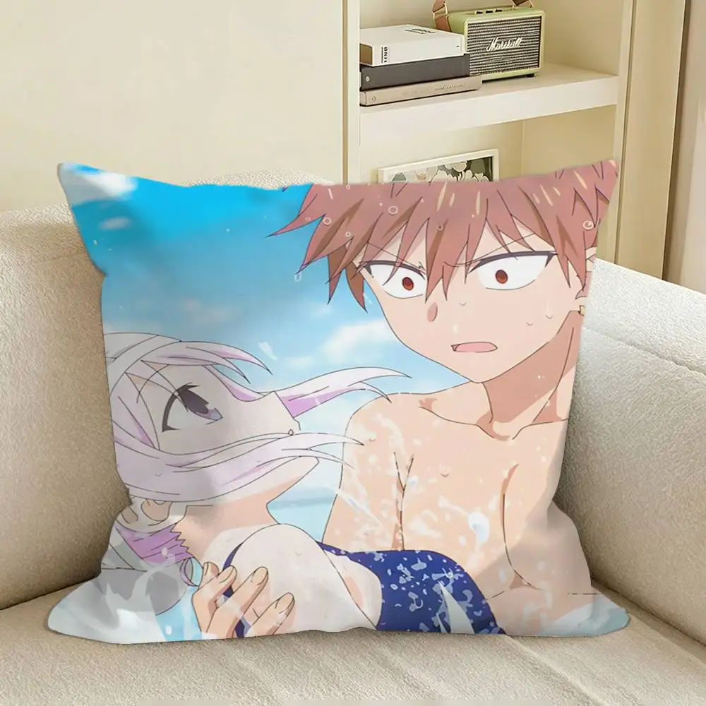 Oota x Kashiwada-san Anime Square Sofa Pillow Cover Solid Color Living Room Home Decor Cushion Case