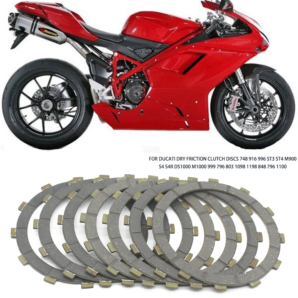 Friction Clutch Plates Discs For Ducati 748 916 996 ST3 ST4 M900 S4 S4R DS1000 M1000 999 796 803 1098 1198 848 796 1100