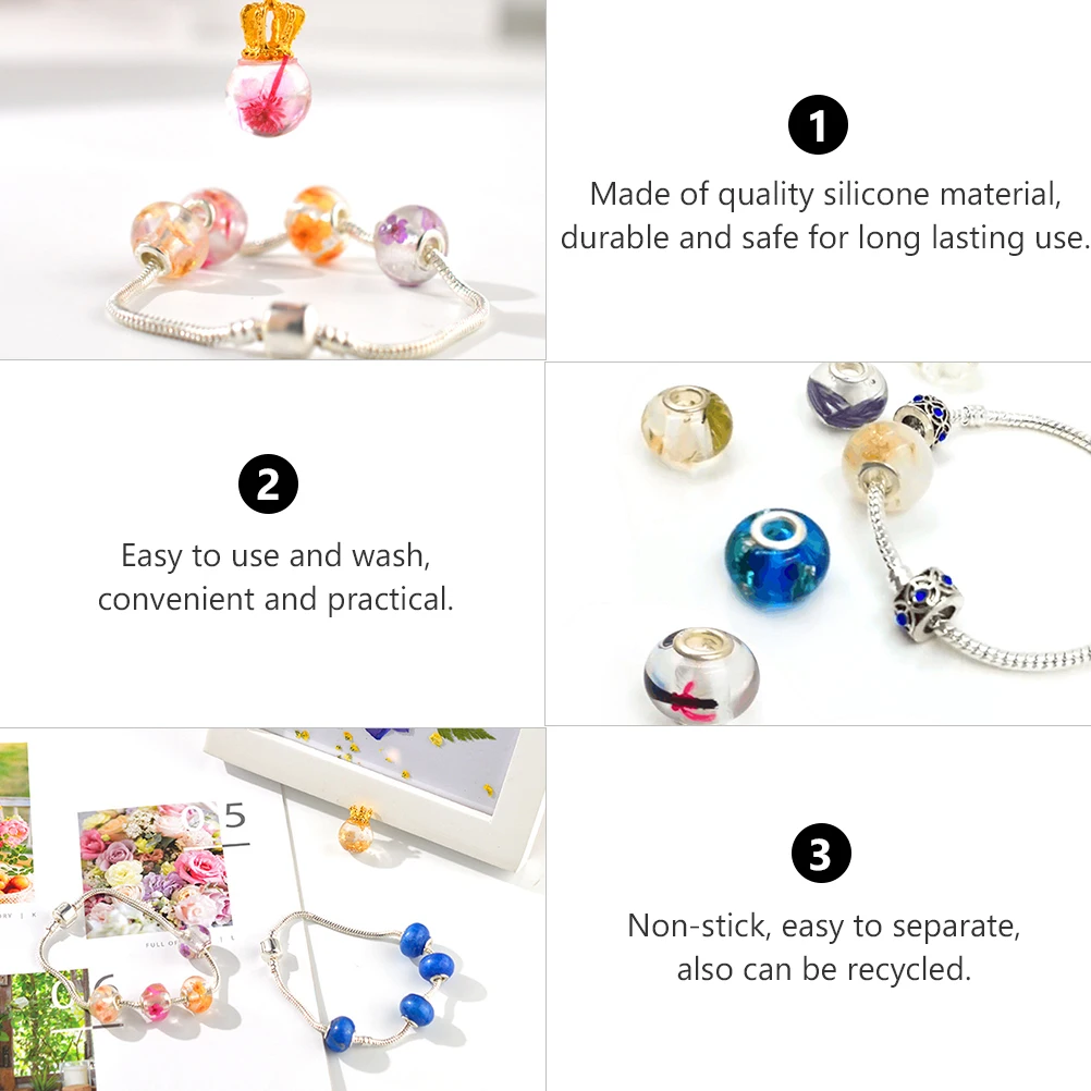 

3 Pcs Ball Shape Silicone Mold Hanging Pendant Mould DIY Manual Mold Creative Crystal Epoxy Resin Beads White Simple Non Stick