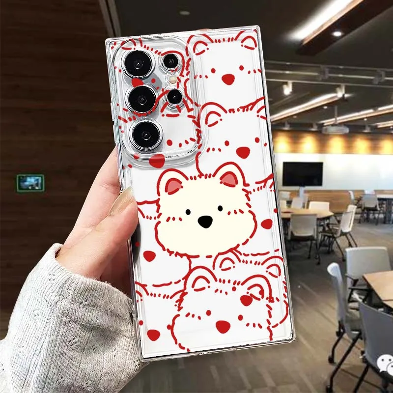 

Anime cartoon cat cute For Samsung Galaxy S25 S24 S23 S22 S21 S20 S10 Lite Plus FE Edge TPU 5G Transparent Phone Case