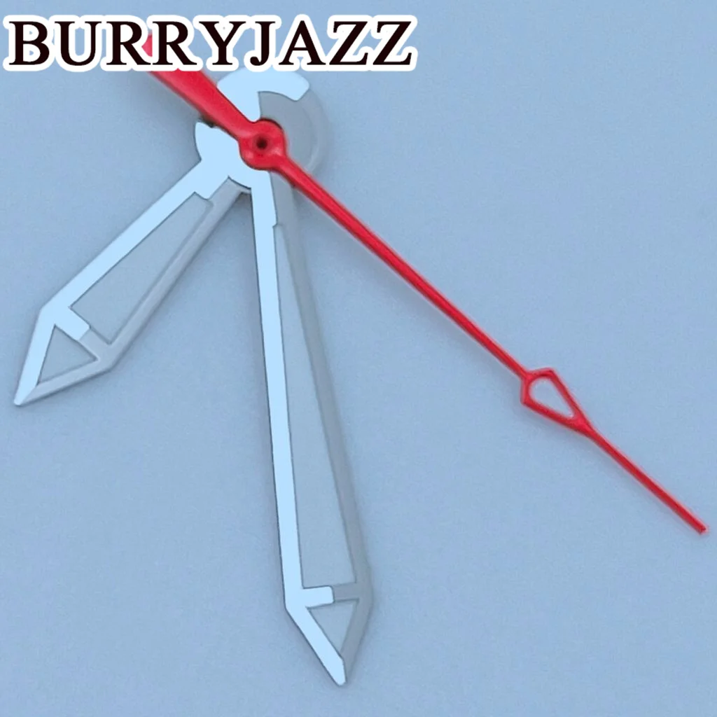 BURRYJAZZ NH35 NH36 NH38 7S26 7S36 4R35 4R36 Watch Hands Silver Red Hands Green Luminous