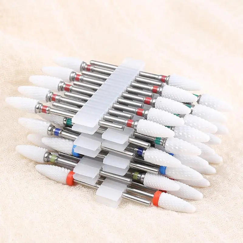 【10Pcs Rotate Burr Milling Nail Cutter Bits Electric Drill Machine Ceramic Nail Drill Bit Kit For Manicure Pedicure Tools】 - view 6