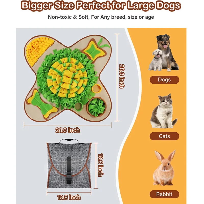 Large Dogs Snuffle Mat Pet Leak Food Anti Choking Mat Cat Dog Training Blanket Nose Work Toy Pet Slowing Feeding Intelligence Ma