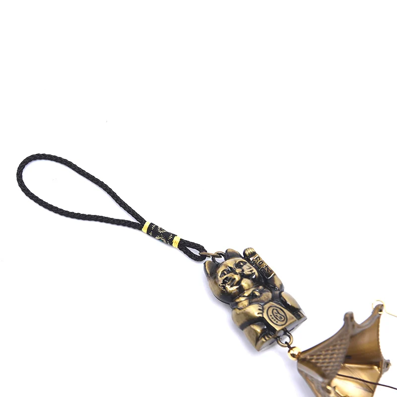1pc New Metal Copper Wind Chime Pendant Door Decoration Lucky Cat Feng Shui Pendant