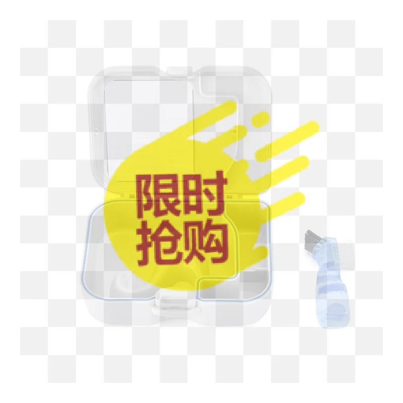 1 Set Denture Storage Box With Mirror And Cleaning Brush Portable False Teeth Container For Travel Daily Dental Care
