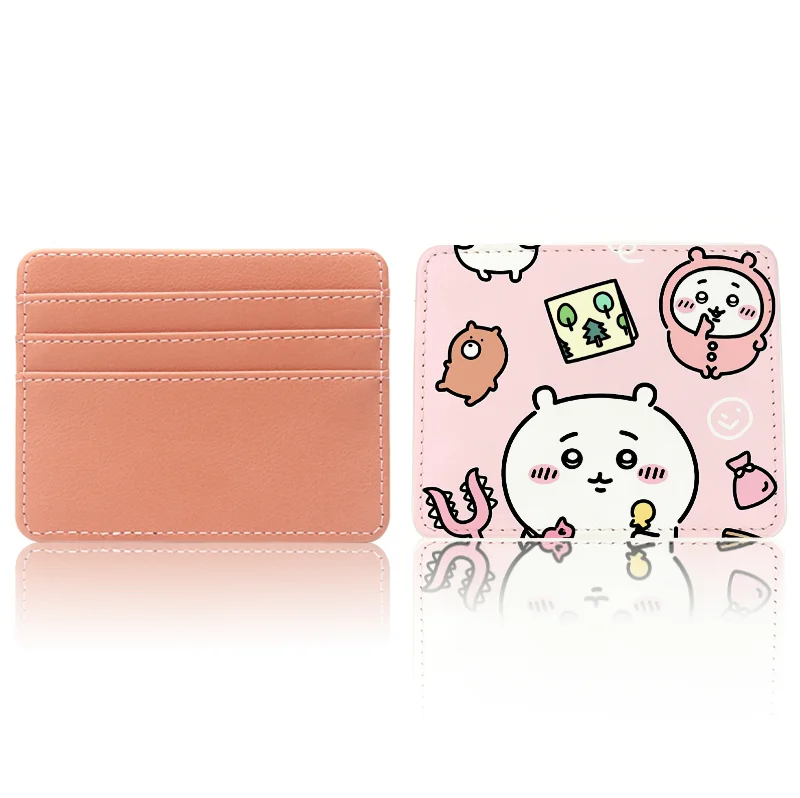 Chiikawas Thermal Sublimation Card Sleeve Credit Cards Holder Woman Man Cartoon Cute PU Wallet ID Cards Pack Passport Card Bag