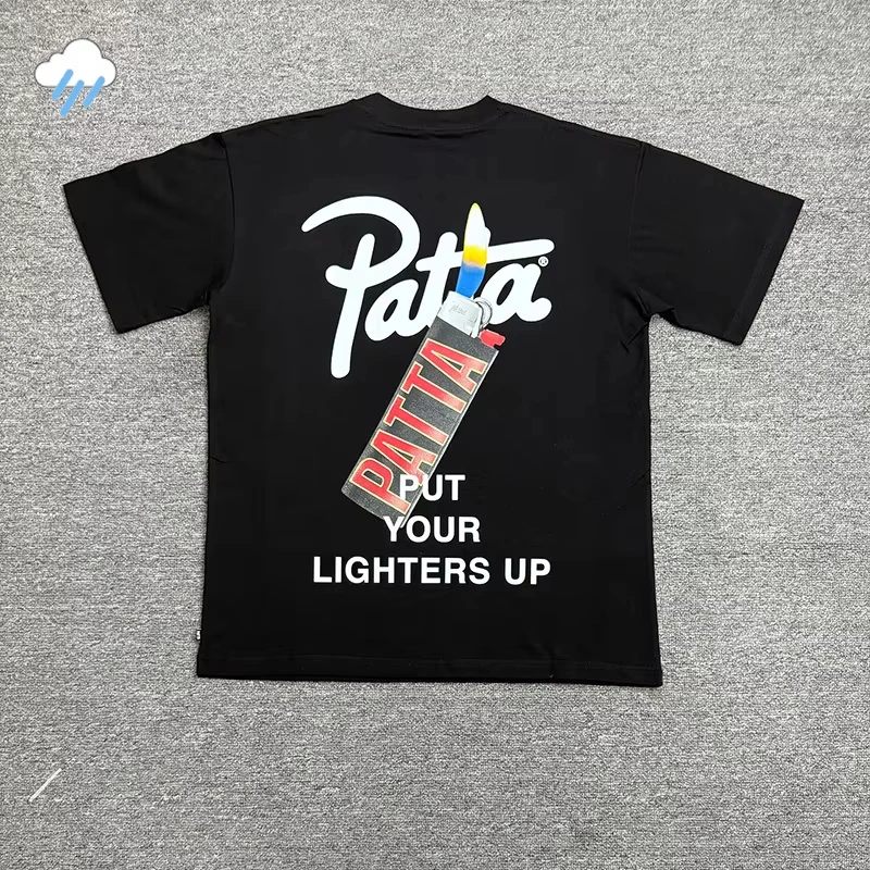 2026 Summer Graphics Logo Print Patta T Shirts Tee High Quality Cotton Black White Loose Top Casual Couple T-Shirt For Men Women