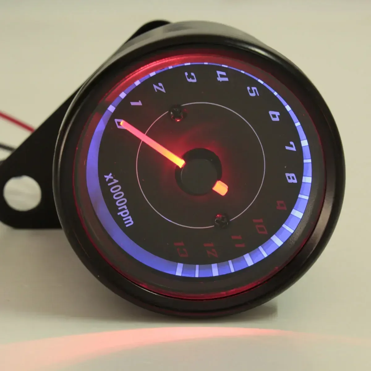 1000RPM Universal Black Motorcycle Motorbike Bike LED Backlight Tachometer Tacho Gauge Speedomete With LED Indicatorr Odometer