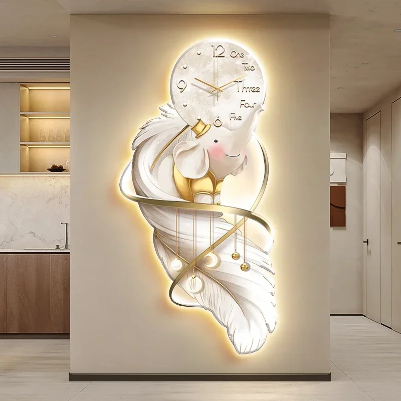 Bedrooms Chinese Style Wall Watch Minimalist Fashion Cartoon Restaurant Wall Clocks Nordic Horloge Pared Living Room Decoration