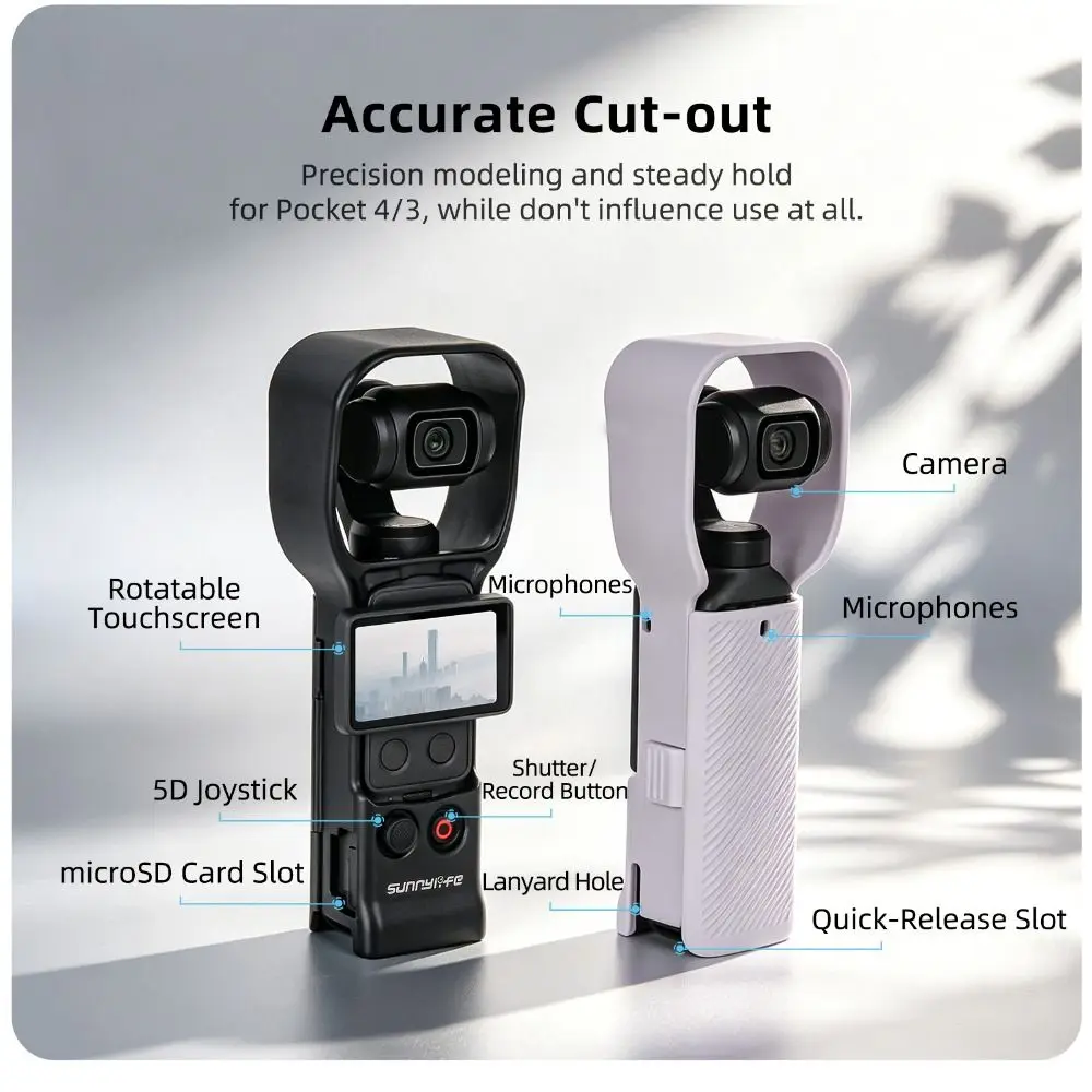 Anti-Scratch Protective Frame Case Lightweight Light-Blocking Gimbal Safe Guard Anti Fall Durable for DJI Osmo Pocket 4 3