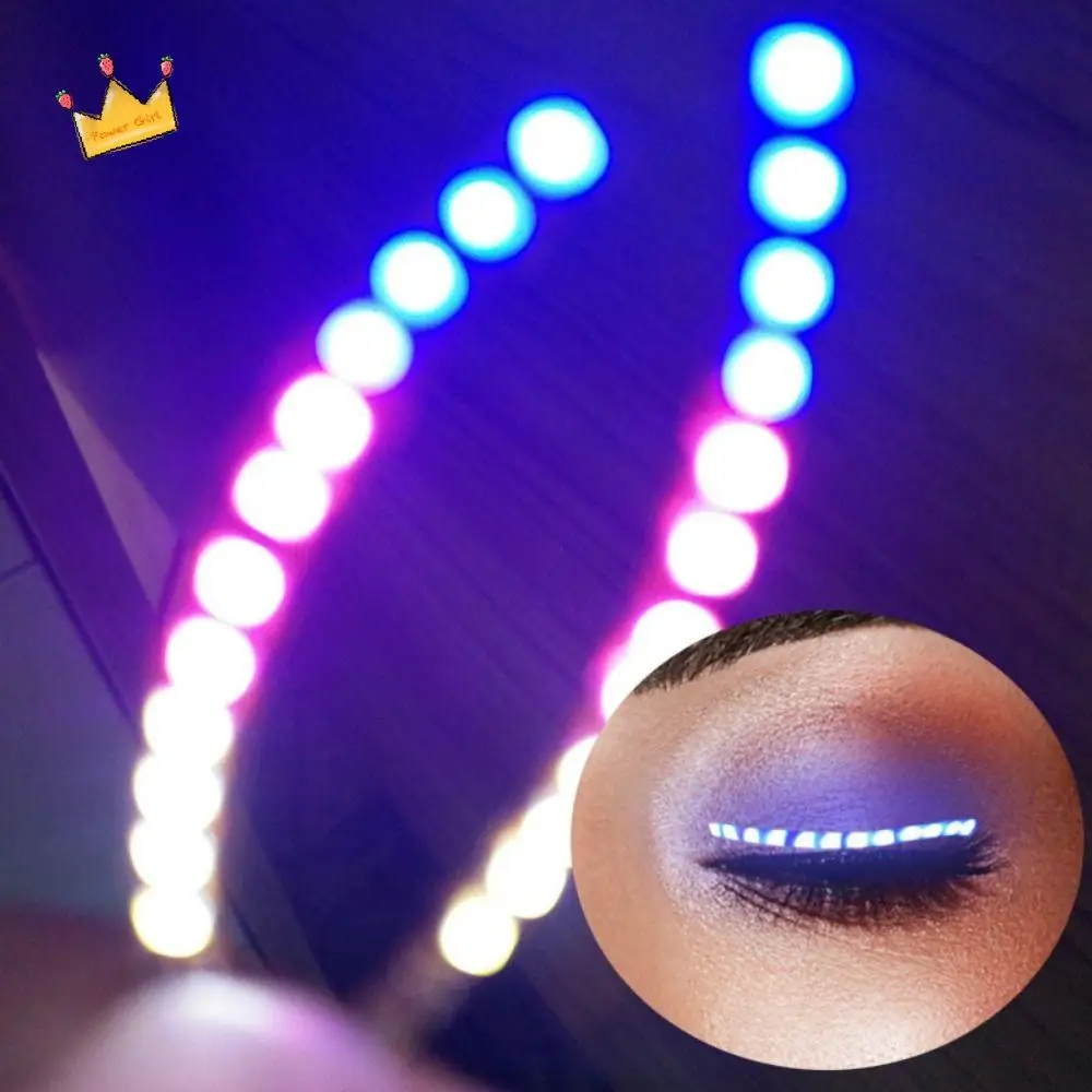 ギフト カラフルな LED 発光つけまつげ クリエイティブ 防水 ハロウィン ライトアップまぶたペースト フラッシュまつげランプ ナイトクラブ
