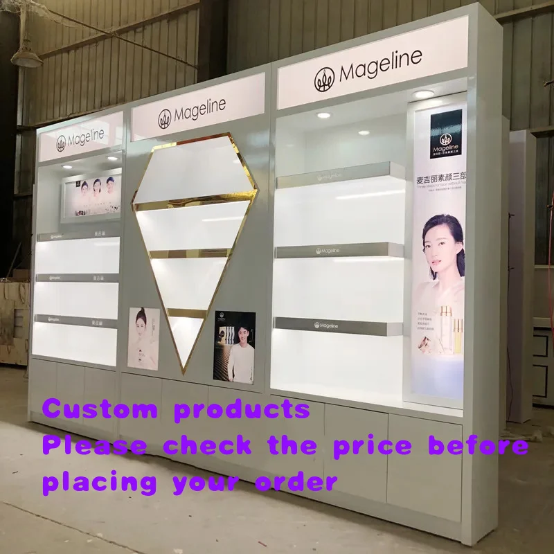 custom.Cheap Cosmetics Shop Display Fixture Perfume Wall Display Cabinet Perfume Counter with
