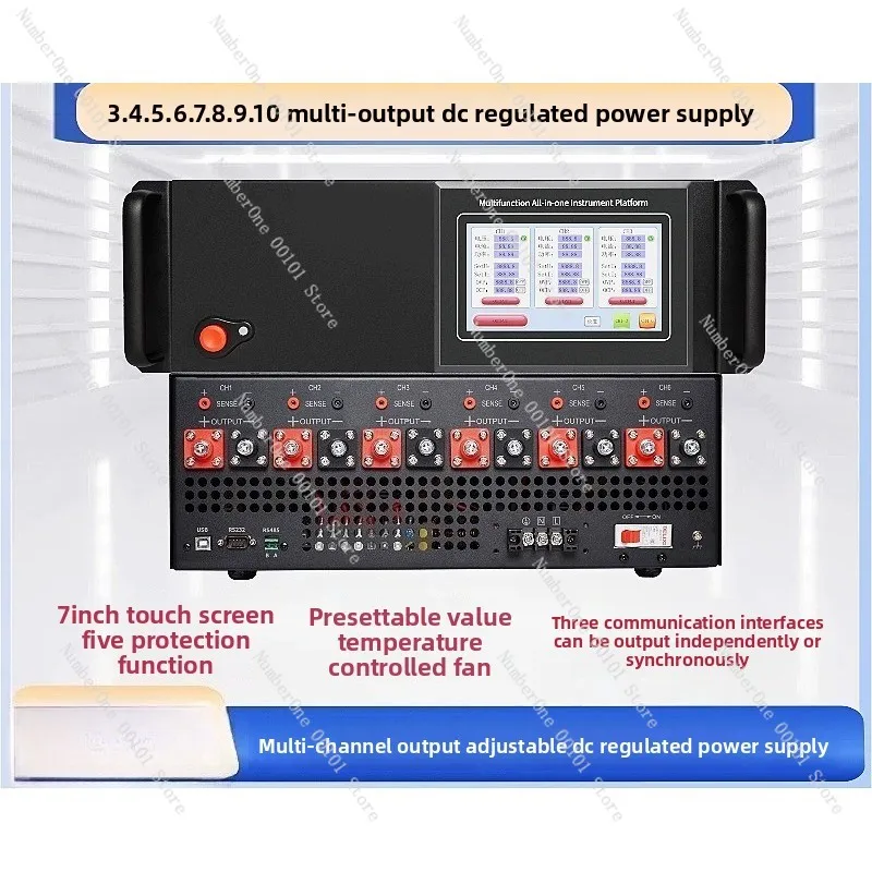 Multi Output Programmable DC Power Supply Adjustable 3 to 10 Channels