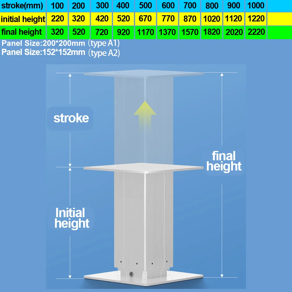 Electric Lifting Column 2500N DC24v Motor Tatami Underfloor RV Car Table Leg Adjustable Height Desk Linear Actuator