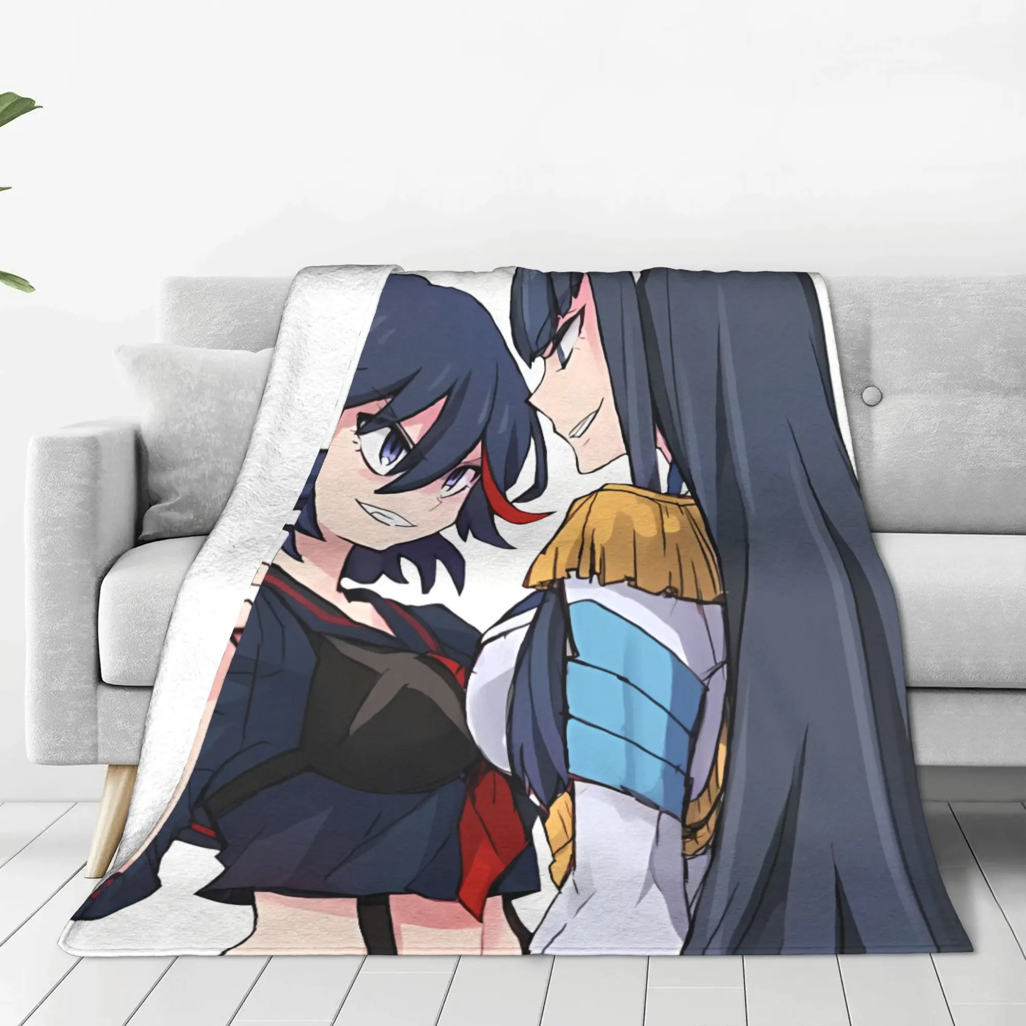 1PC Home Cutecore Japanese Anime Kill la Kill Blanket Super Cosy Plush Home Living Room Sofa Halloween