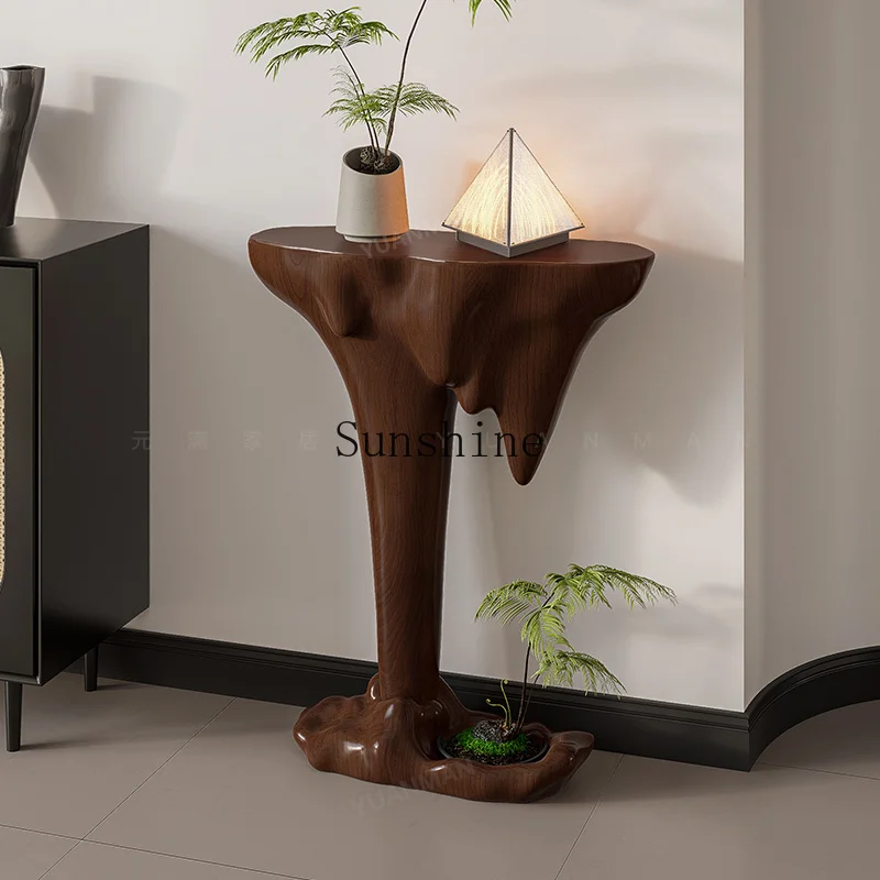 

Chinese flower shelf wood grain living room floor rack