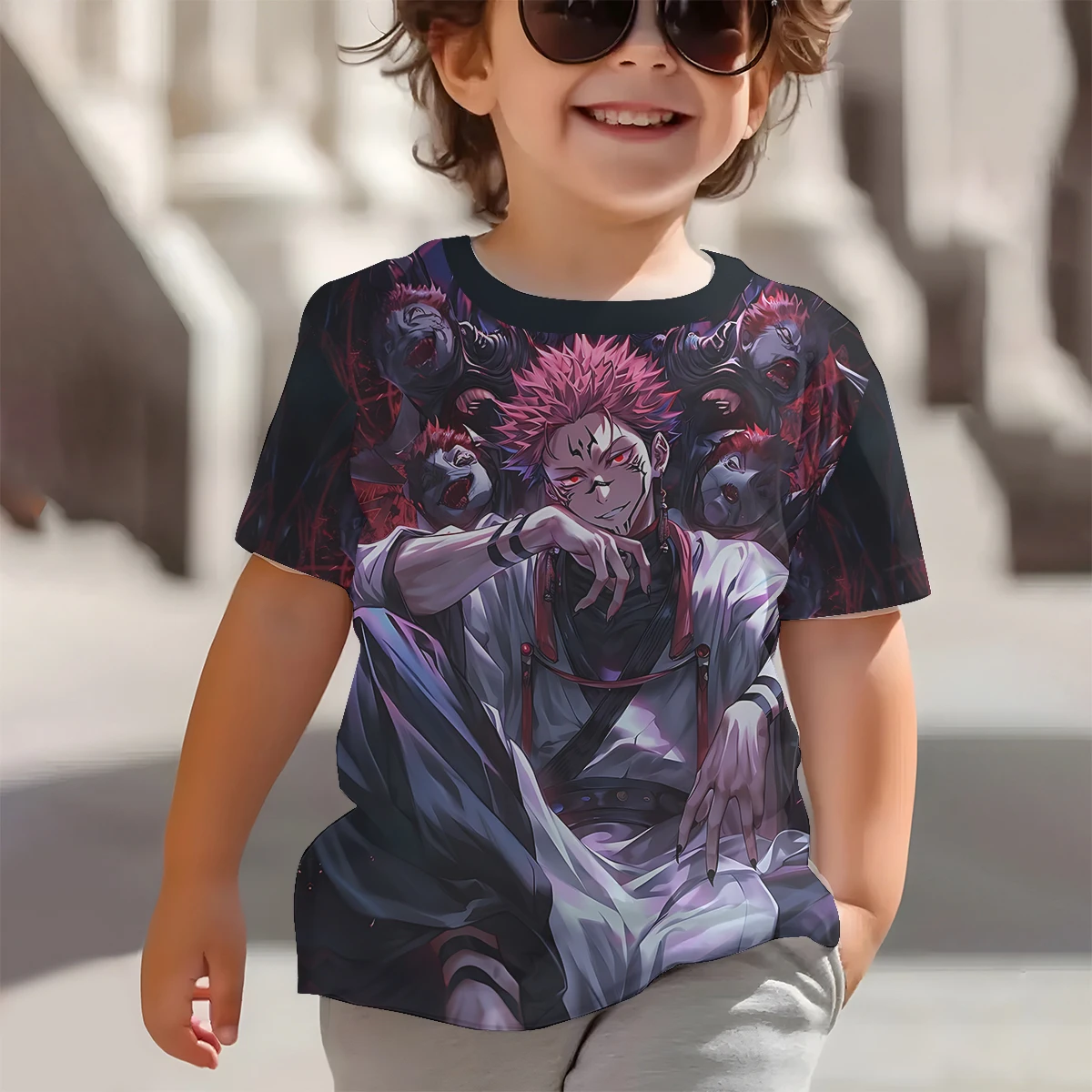 3D Baskı Jujutsu Kaisen Satoru Gojo Bebek Giyim 5 ila 14 Yıl Erkek Açık Giysiler Çocuk Erkek Kız Çocuk T-Shirt Üst