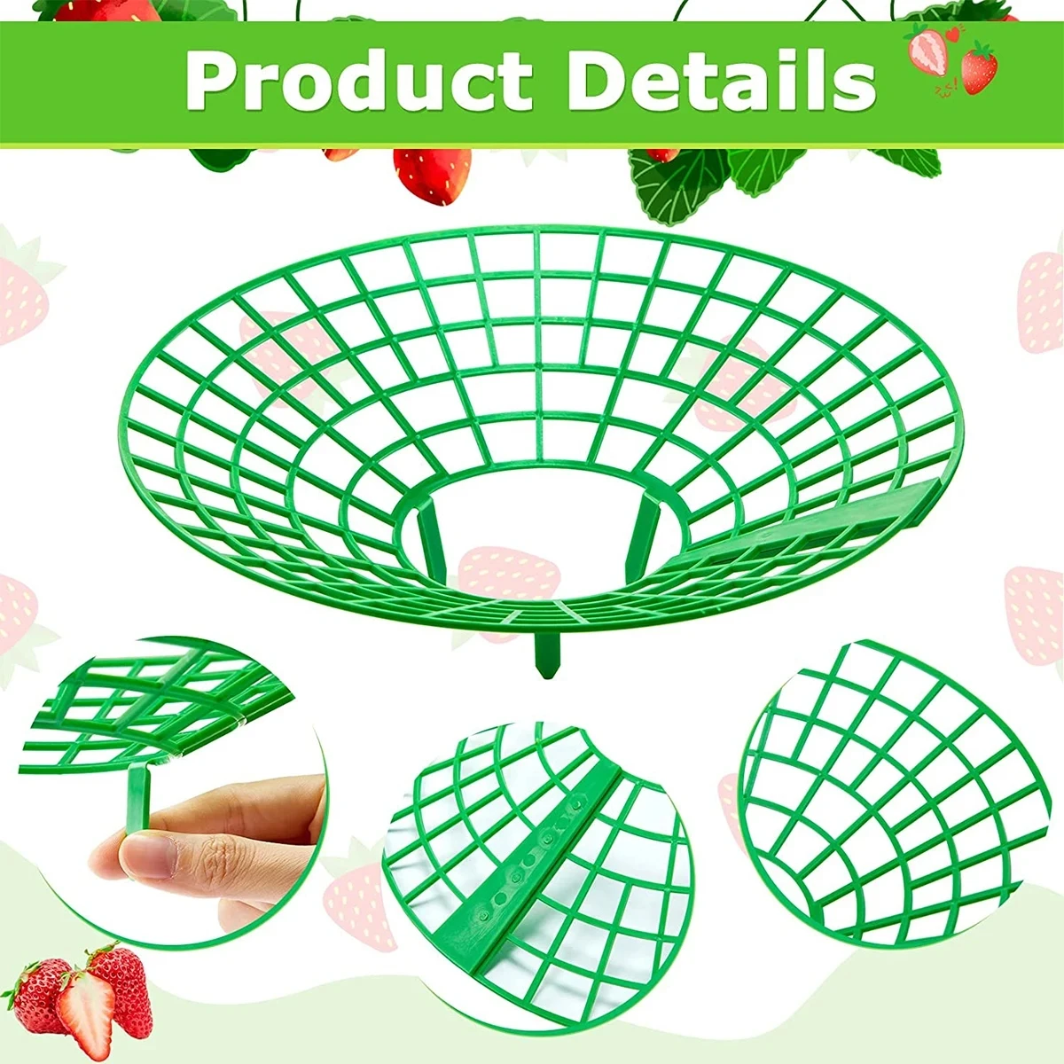 5/10 pezzi supporti per piante di fragole con 3 gambe robuste cremagliere per coltivazione di fragole protezione telaio supporto gabbia da stampo marcia sporca