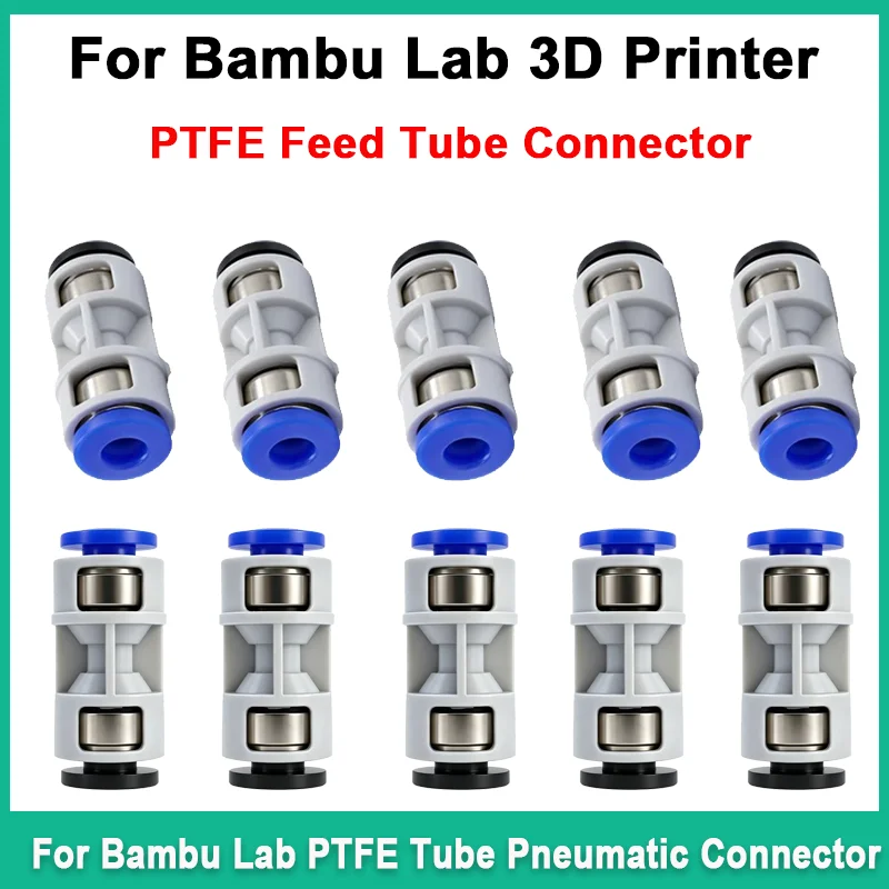 Teflon PTFE Tube Adapter Replacement for Bambu Lab A1/A1MINI/P1P/P1S/P2S/X1/X1C/X1E/H2D/H2S 3D printer accessories