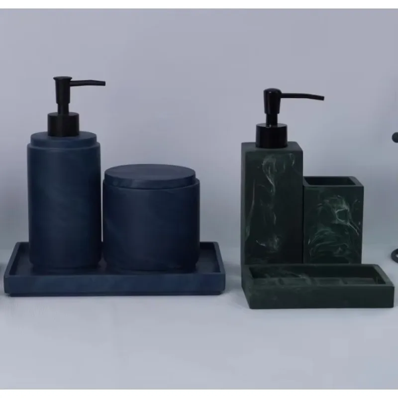 

Simple Modern Design Five-piece Eco-Friendly Resin Bathroom Set with Customizable Color & Size