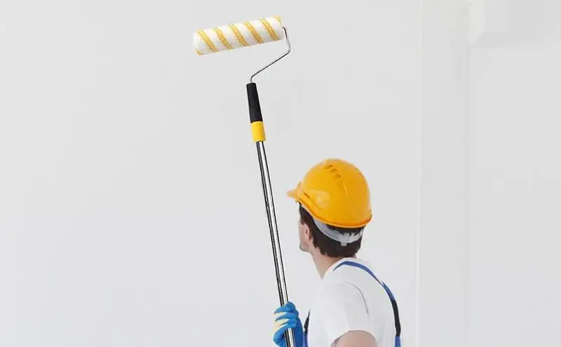 Paint Roller Brush Durable Painting Decorating Sponge Roller With Stainless Steel Telescopic Pole For Wall Painting  Ceiling