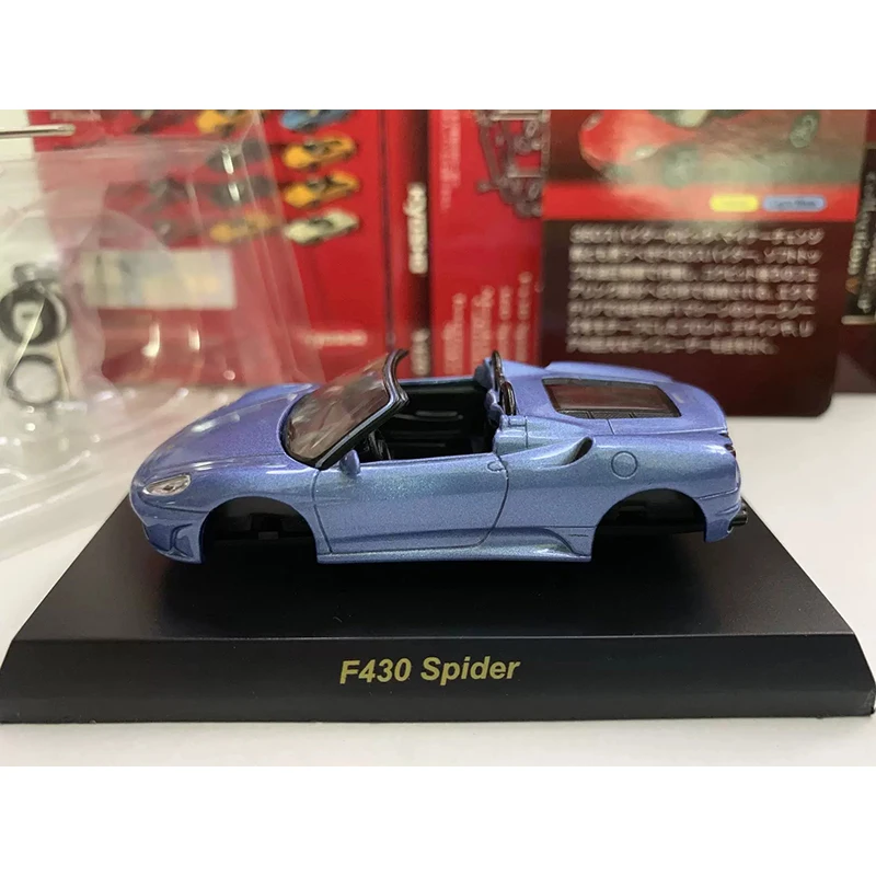 

KYOSHO 1:64 F430 Spider Ice Blue Convertible Alloy Car Model Adult Classic Collection Static Display Ornament Gift
