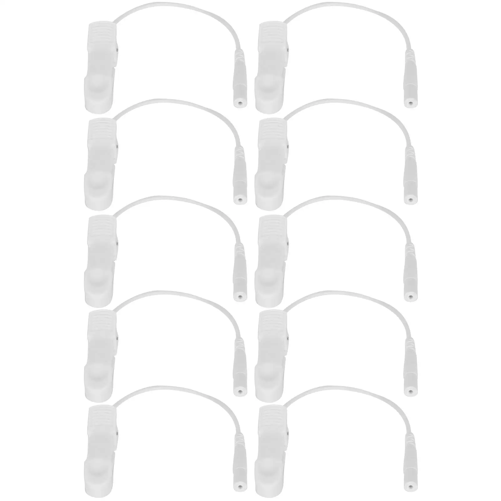 

10 шт. 2,0 мм зажим для ушей, электродные провода, соединительный кабель для массажной терапии TENS, инструменты для облегчения боли