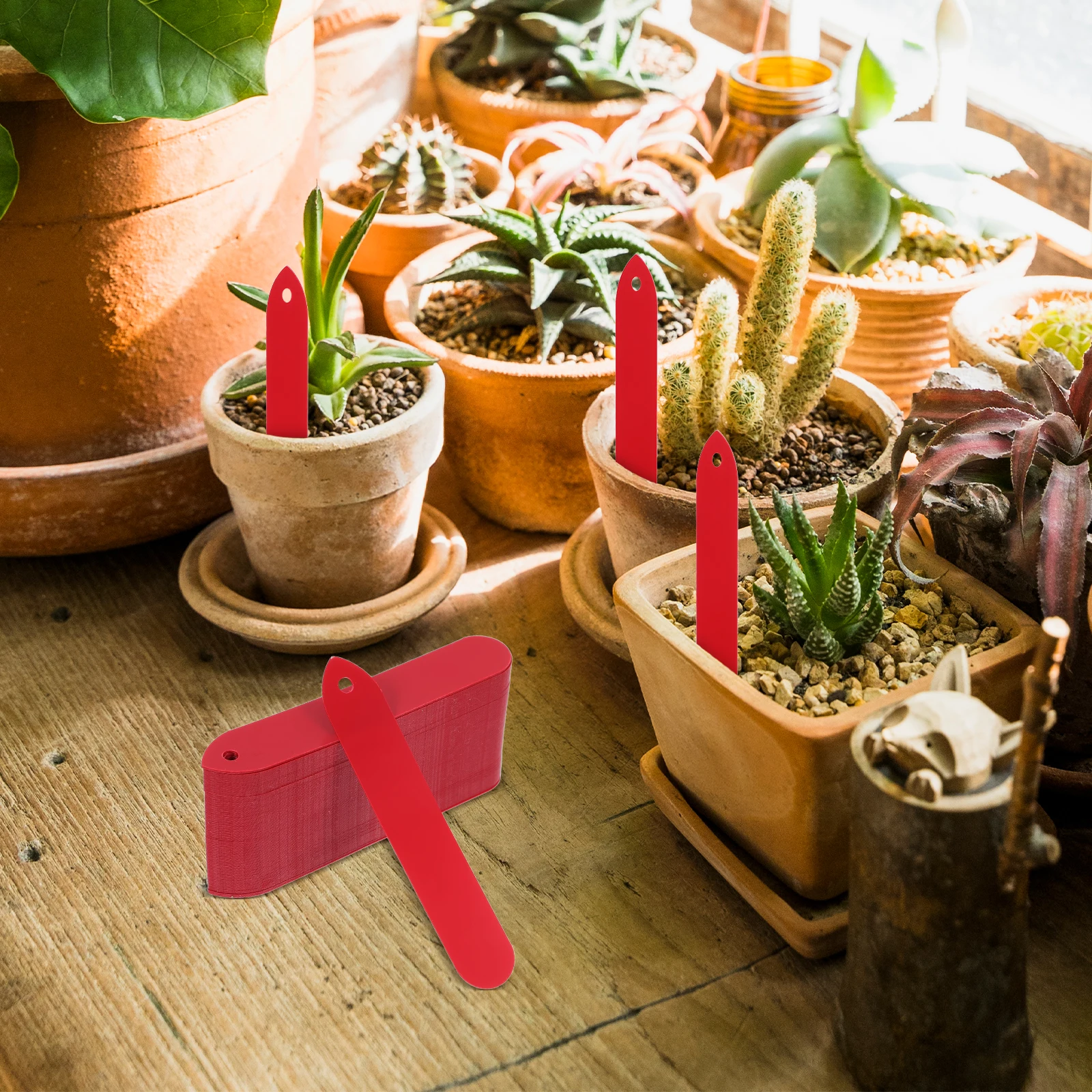 

100 Pcs Tag Gardening Plant Labels Markers Tags Herb Green Plants Standard Row Red