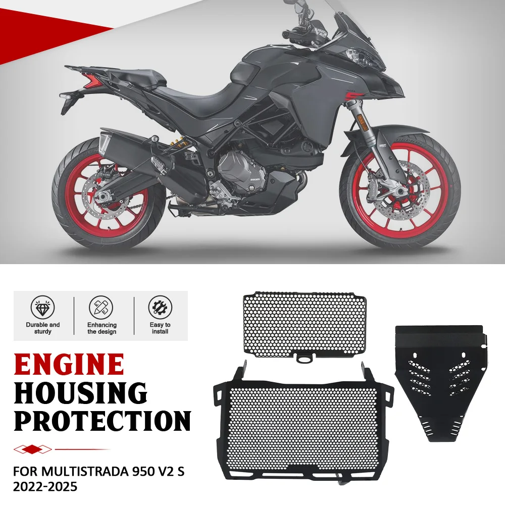 

For Ducati MultiStrada V2 950 S 2022-2023-2024 Motorcycle Radiator Grill Guard Plate Engine Cooler Cover For MultiStrada 950 S