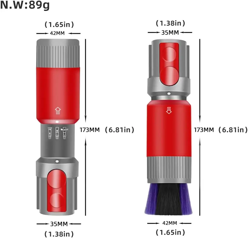 Szczotka do kurzu Elastyczny wąż przedłużający do odkurzacza Dyson Outsize/ V7/ V8/ V10/ V11/ V15 Samoczyszczący dostęp z miękkim włosiem