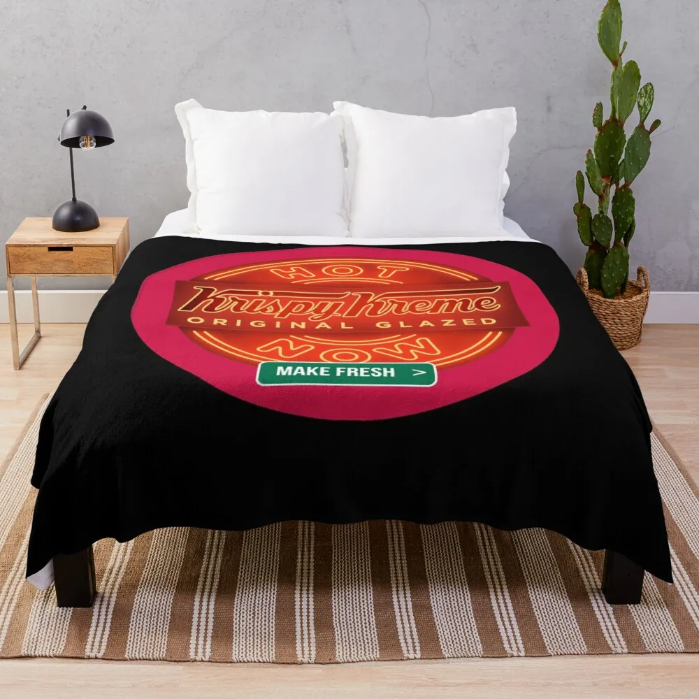 Circular Krispy Kreme Logo Merchandise Throw Blanket Multi-Purpose Nap Decorative Sofa Blankets