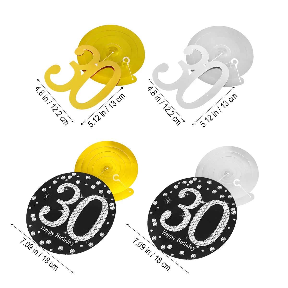 12 Pcs Happy Birthday Hanging Swirls Birthday Party Decorations Pendants (50th) birthday decorations birthday decorations hangin