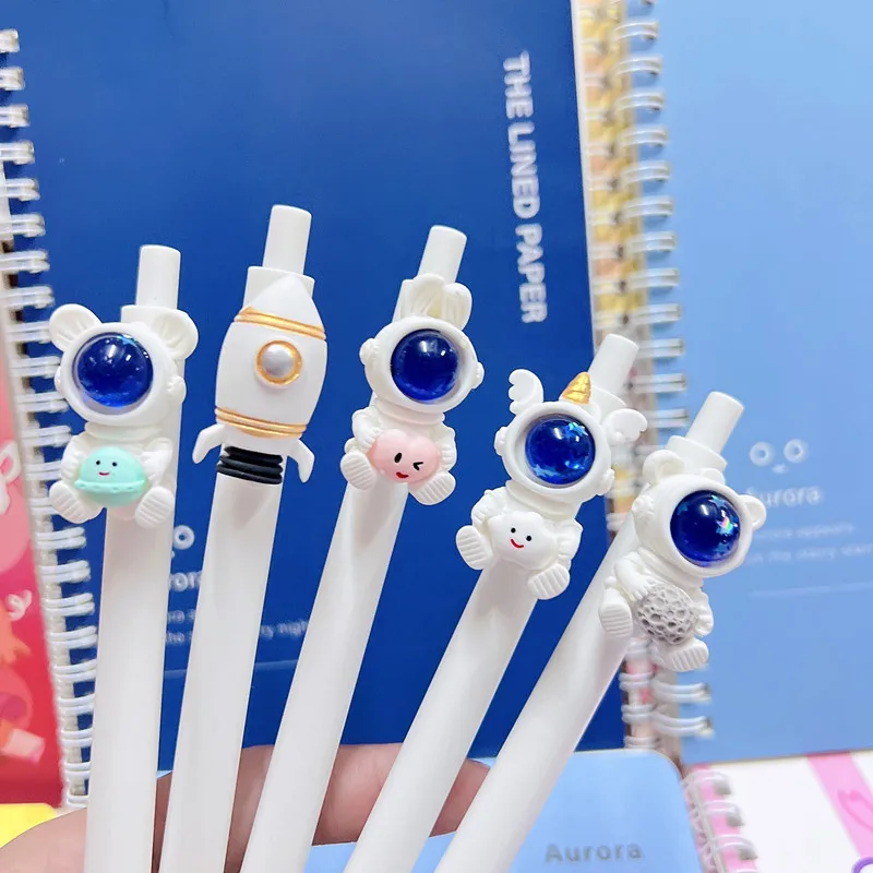 Ellen Brook 1 PCS Cute Astronaut Press Gel Pen Cartoon Planet School Office Supply Stationery Creative Press Pens Sweet