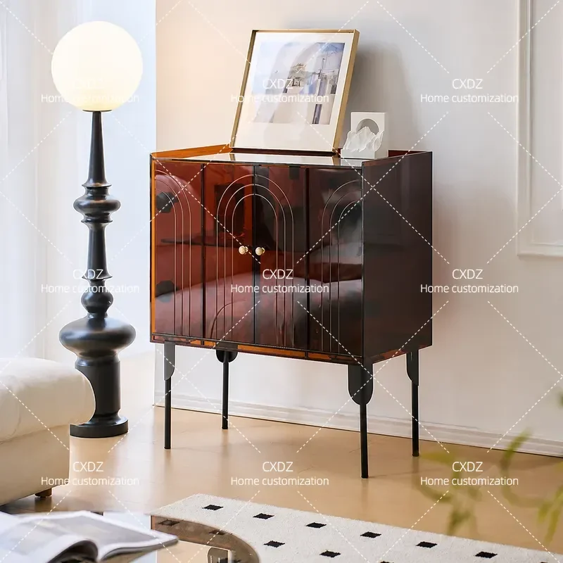 Modern Acrylic Dining Side Cabinet Simple Storage Chest Semi Transparent Entrance Console Nordic Living Room Sofa Side Wine