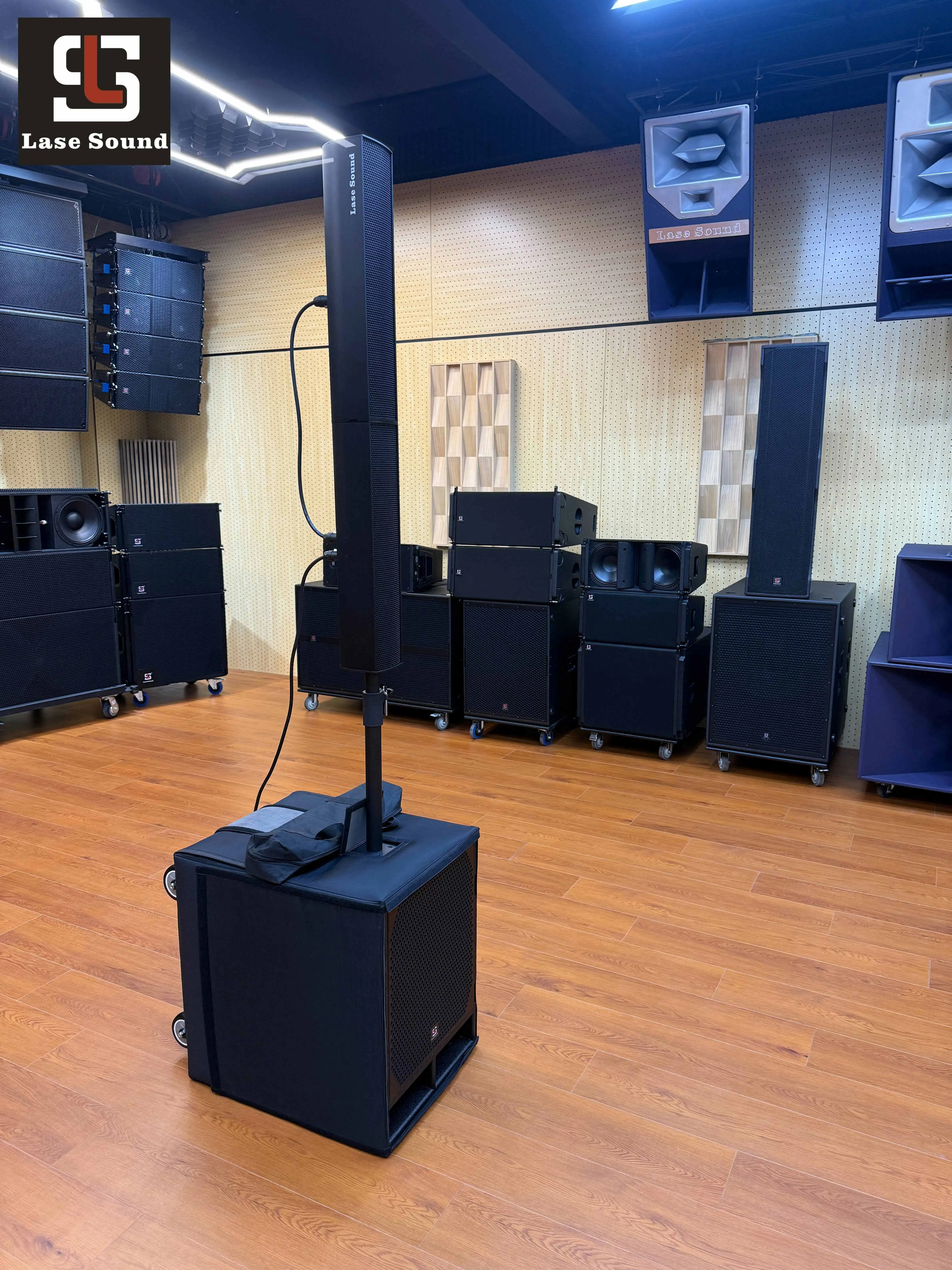 Mini Array Active Sound Post System Column 15 Inch Wooden Speakers 135dB