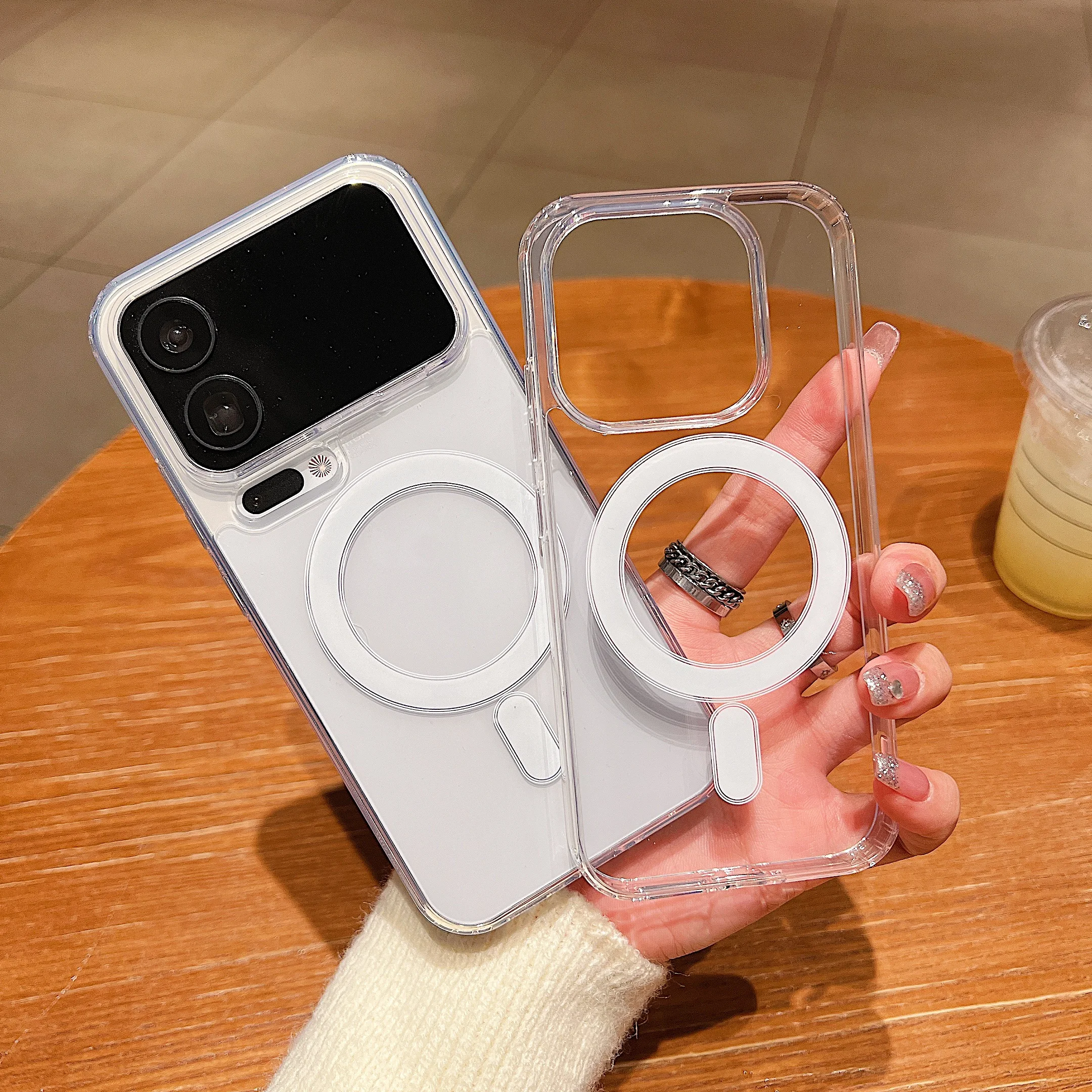 حافظة هاتف مغناطيسية شفافة أصلية لهاتف Xiaomi Mi 17 Pro Max 15T Pro لهاتف Magsafe غطاء صلب من الأكريليك الشفاف