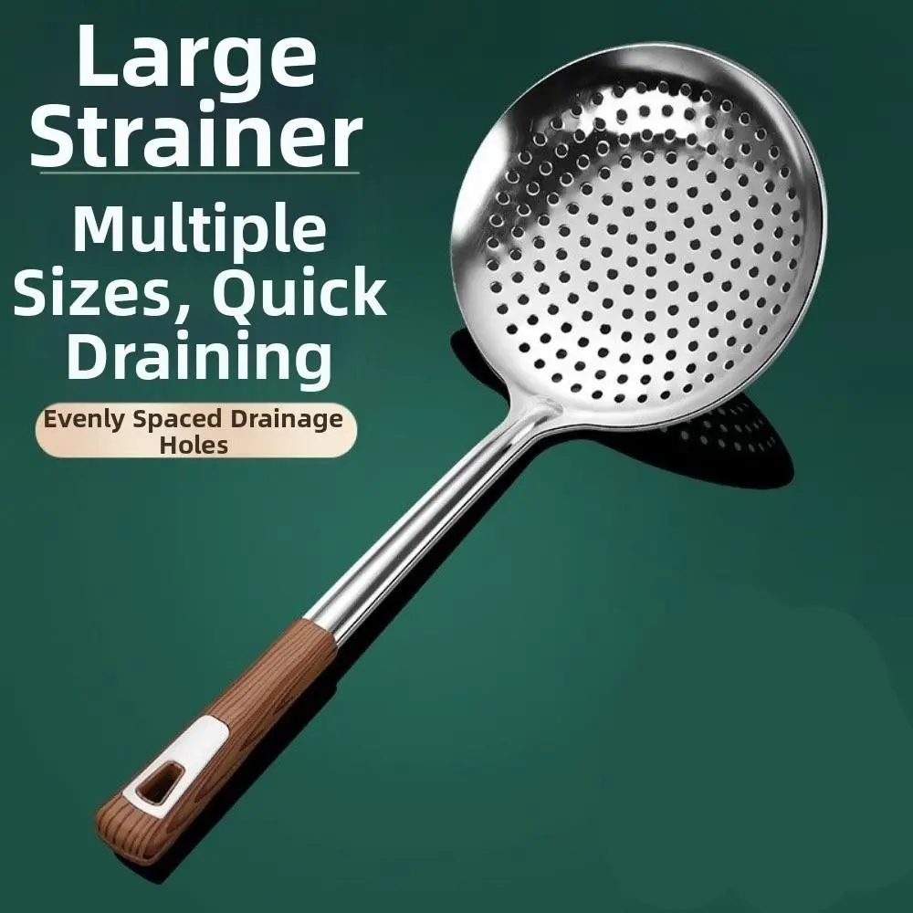 

Thickened Steel Stainless Steel Colander Anti-scald Long Handle Filter Spoon Heat Resistant Non-slip